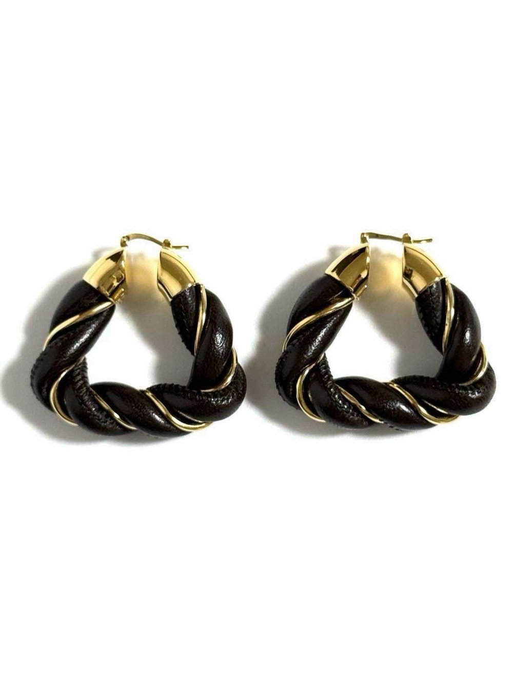 Bottega Veneta Twist Leather Earrings